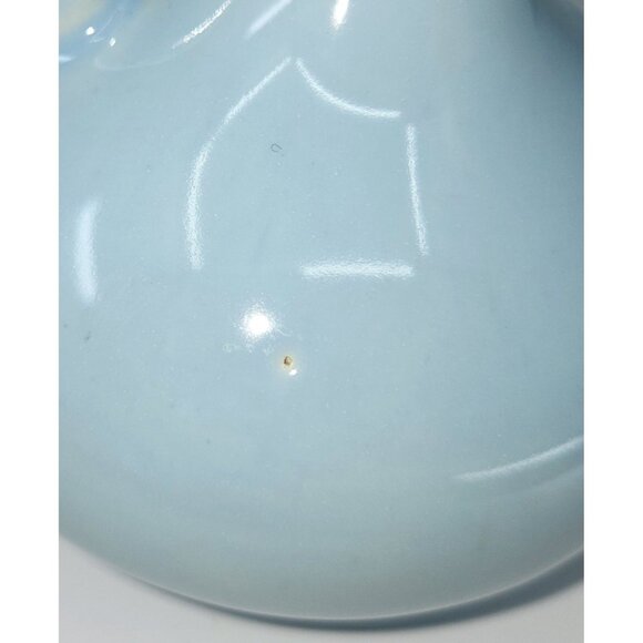 California Pottery Blue Pitcher W/Rose - Picture 7 of 8